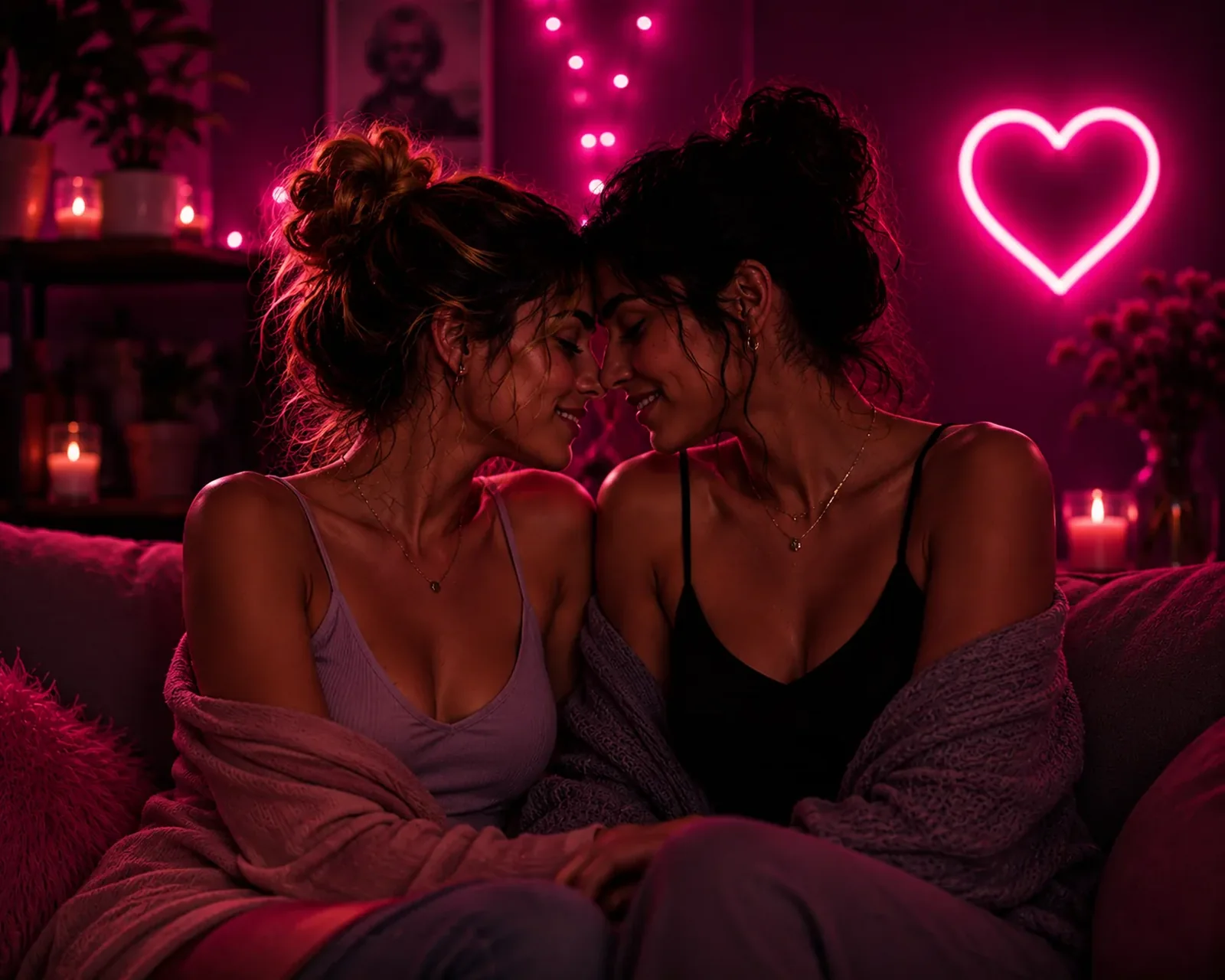 Two women together at home